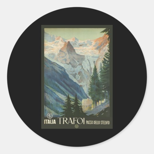 Trafoi Passo dello Stelvio Ronde Sticker (Voorkant)