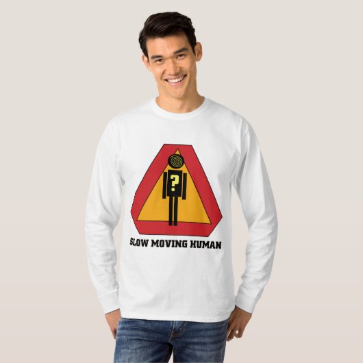 Trage bewegende mensen tekenen lang gesleept Shirt (Voorkant volledig)