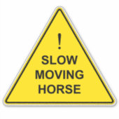 "Trage bewegende paarden" Funny Equestrian Warning Sticker (Voorkant)