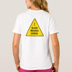 "Trage bewegende paarden" Funny Yellow Warning Sig T-shirt
