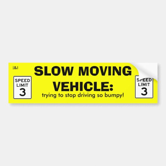 Trage bewegende voertuigsticker bumpersticker (Voorkant)