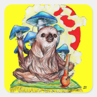 Trage bewegingen en goede virussen vierkante sticker