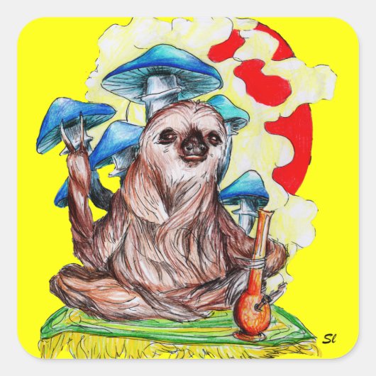 Trage bewegingen en goede virussen vierkante sticker (Voorkant)