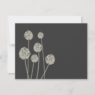 Trage bloemen Tan/Grey Personal Stationery/Laptop Notitiekaartje