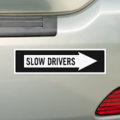 Trage drivers bumpersticker (Op auto)