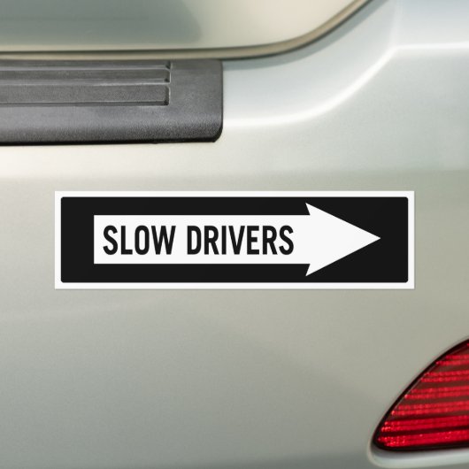 Trage drivers bumpersticker (Op auto)