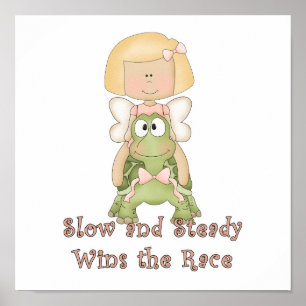 Trage en steady Wins Race Poster