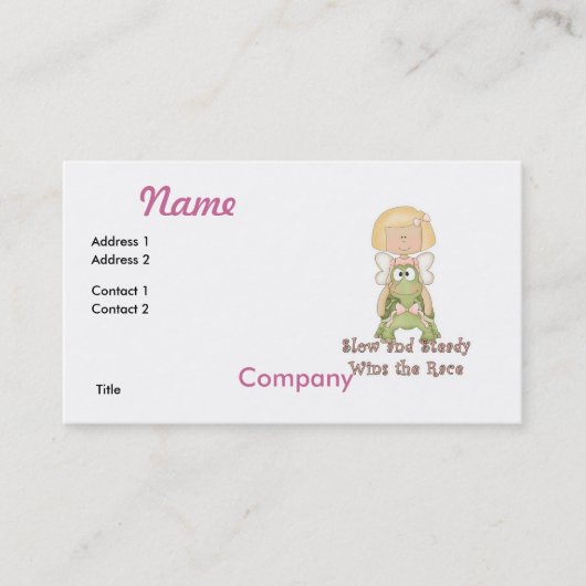 Trage en steady Wins Race Visitekaartje (Voorkant)