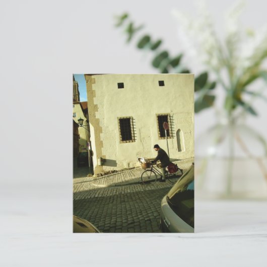 Trage fietsen met je hond briefkaart (Staand voorkant)