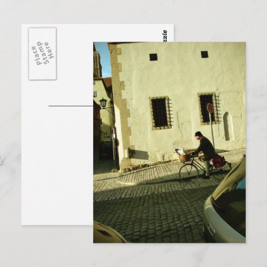 Trage fietsen met je hond briefkaart (Voorkant / Achterkant)