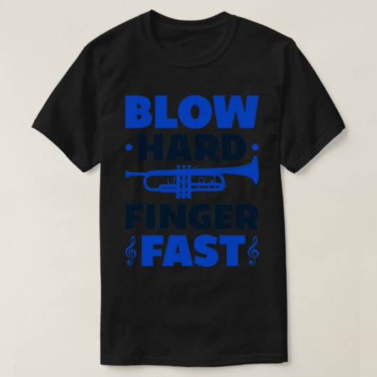 Trage harde vinger snel Funny Trumpet Play T-shirt (Design voorkant)