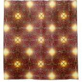 Trage herhalingslijnen die lichtcirkels genereren douchegordijn (Voorkant)