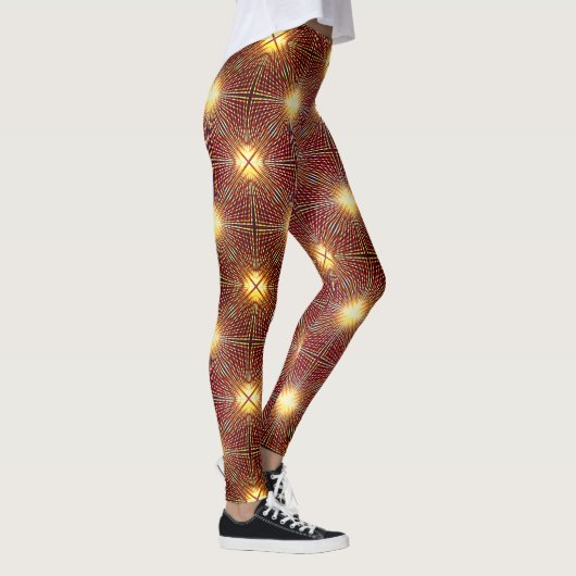 Trage herhalingslijnen die lichtcirkels genereren leggings (Rechts)