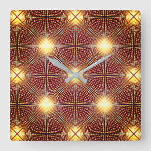 Trage herhalingslijnen die lichtcirkels genereren vierkante klok