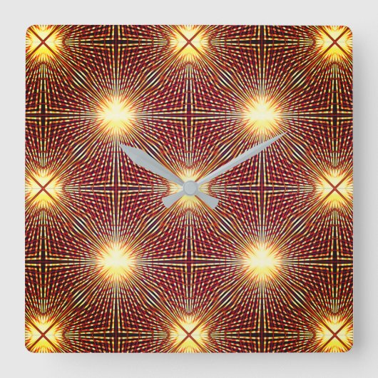 Trage herhalingslijnen die lichtcirkels genereren vierkante klok (Voorkant)