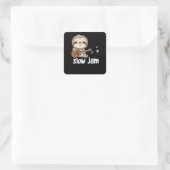 Trage Jam-sleuf maakt muziek met gitaar Vierkante Sticker (Tas)