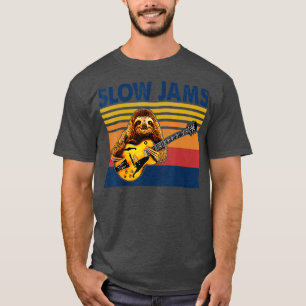 Trage Jams GUITAR Funny Sloth Play Guitar T-shirt