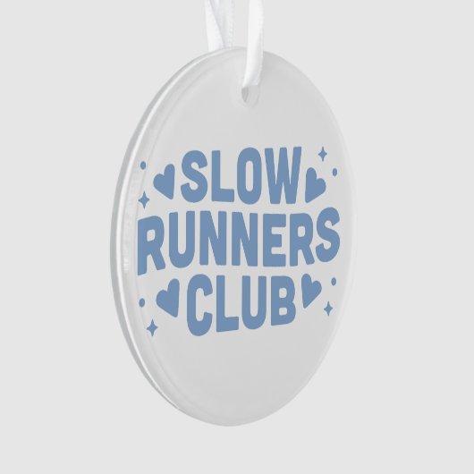 Trage lopers grappige run club ornament (voorkant)