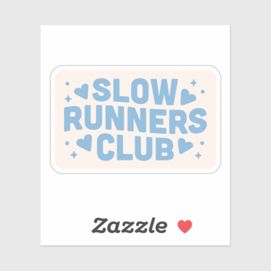 Trage lopers grappige run club sticker (Vel)
