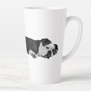 Trage morgen, luie bulldog latte mok