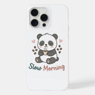Trage Morgen Panda Hoesje Cute Kawaii Beschermho iPhone 15 Pro Max Case