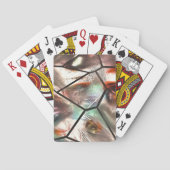 Trage mozaïek van bevlekte en parelglazen textuur pokerkaarten (Achterkant)