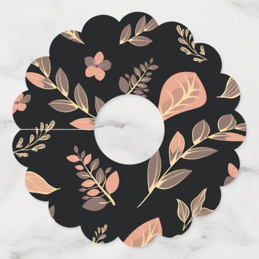 Trage ontwerpreeks wijnglaslabel (Achterkant)