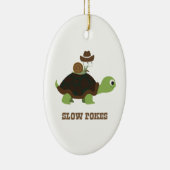 Trage Pokes - cowboyslak en schildpad Keramisch Ornament (Rechts)