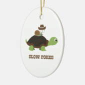 Trage Pokes - cowboyslak en schildpad Keramisch Ornament (Links)