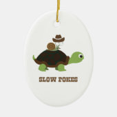 Trage Pokes - cowboyslak en schildpad Keramisch Ornament (Voorkant)