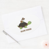 Trage Pokes - cowboyslak en schildpad Ovale Sticker (Envelop)