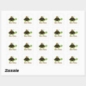 Trage Pokes Cute Turtle and Snail Vierkante Sticker (Vel)