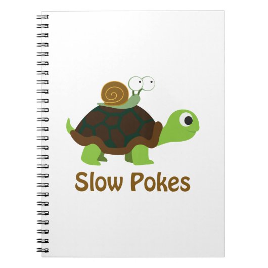 Trage pokken - Cute Turtle and Snail Notitieboek (Voorkant)