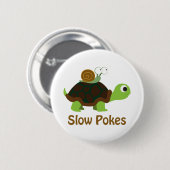 Trage pokken - Cute Turtle and Snail Ronde Button 5,7 Cm (Voorkant /achterkant)