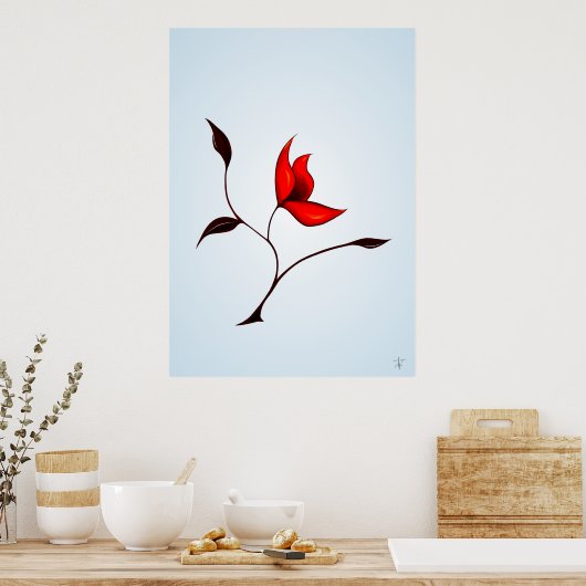 Trage rode ventiel poster (Keuken)