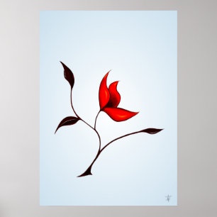 Trage rode ventilator poster