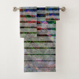 Trage strepen en kleurrijke krassen en lijnen bad handdoek