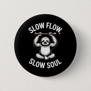 Trage Stroom Trage Ziel Luiaard Yoga Meditatie _2 Ronde Button 5,7 Cm