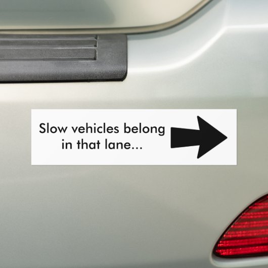 Trage voertuigen bumpersticker (Op auto)