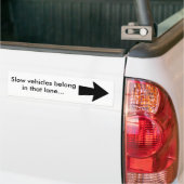 Trage voertuigen bumpersticker (Op Truck)