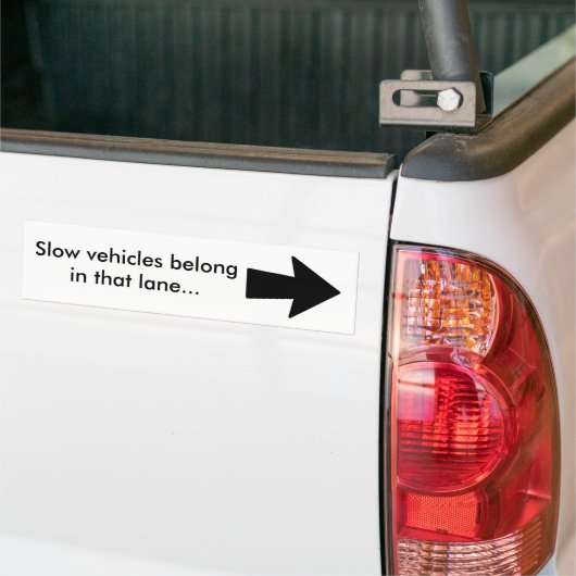 Trage voertuigen bumpersticker (Op Truck)
