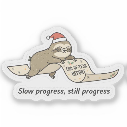 Trage Voortgang Is Toch Voortgang Luiaard Sticker (Voorkant)