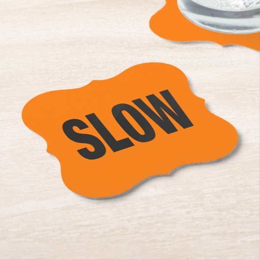 Trage waarschuwing kartonnen onderzetters (Gekanteld)