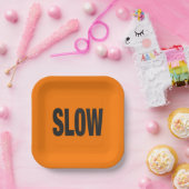 Trage waarschuwing papieren bordje (Feest)