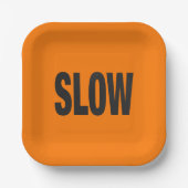 Trage waarschuwing papieren bordje (Voorkant)