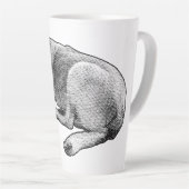 Trage warmte, gesloten ogen latte mok (Rechterhoek)