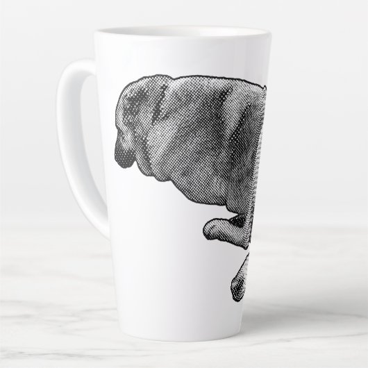 Trage warmte, gesloten ogen latte mok (Linkerhoek)