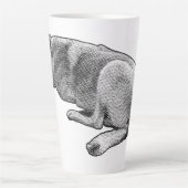 Trage warmte, gesloten ogen latte mok (Voorkant)
