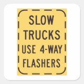 Trage wegmarkering vierkante sticker (Voorkant)