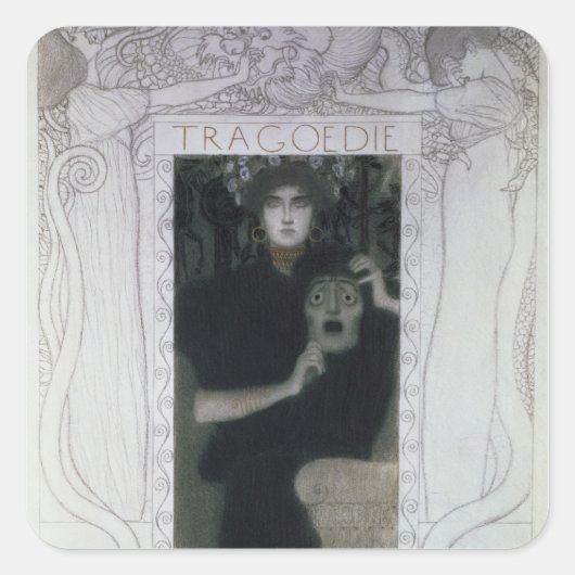 Tragedie, 1897 vierkante sticker (Voorkant)